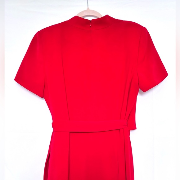 Kasper Dress V-neck Wrap Around Scarlet Red Side Slit Long Size 12 - Picture 8 of 8